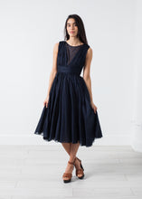 Load image into Gallery viewer, Voile V-Neck Dress in Navy