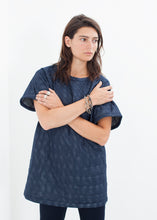 Load image into Gallery viewer, Quilted Mesh Mini Dress in Navy